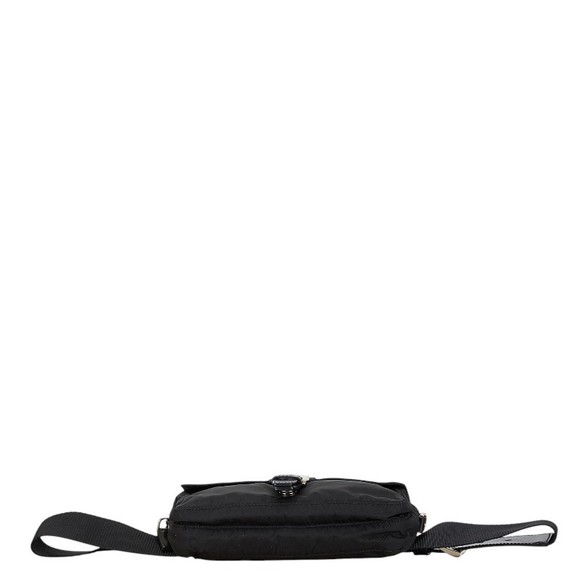 Prada Triangle Logo Nylon Leather Waist Body Bag Black - Picture 3 of 8